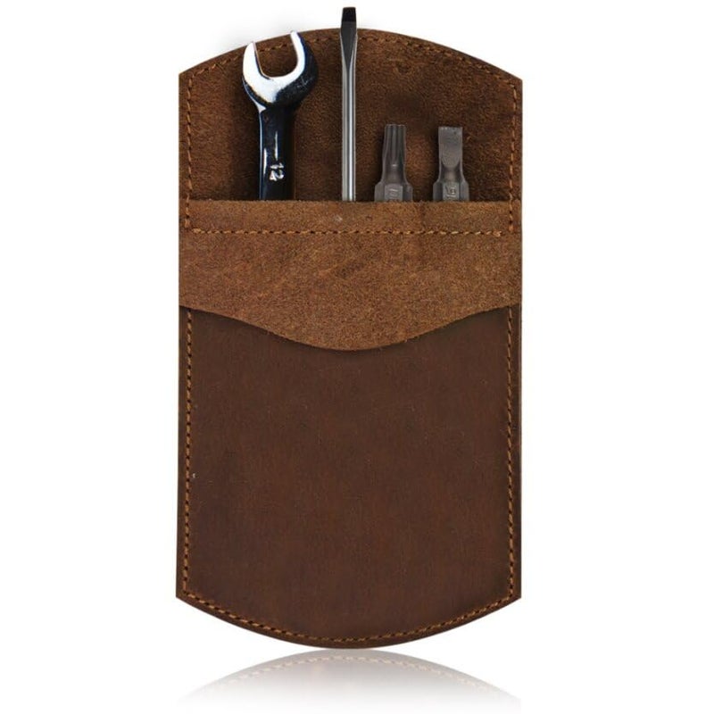 WANDERINGS Genuine Leather Pocket Protector - 3.5" x 6.25" - Handmade Leather Pen and Pencil Pocket Pouch Organizer for Office and Home - Pocket Pen Holder, Tool Pouch - Image 4